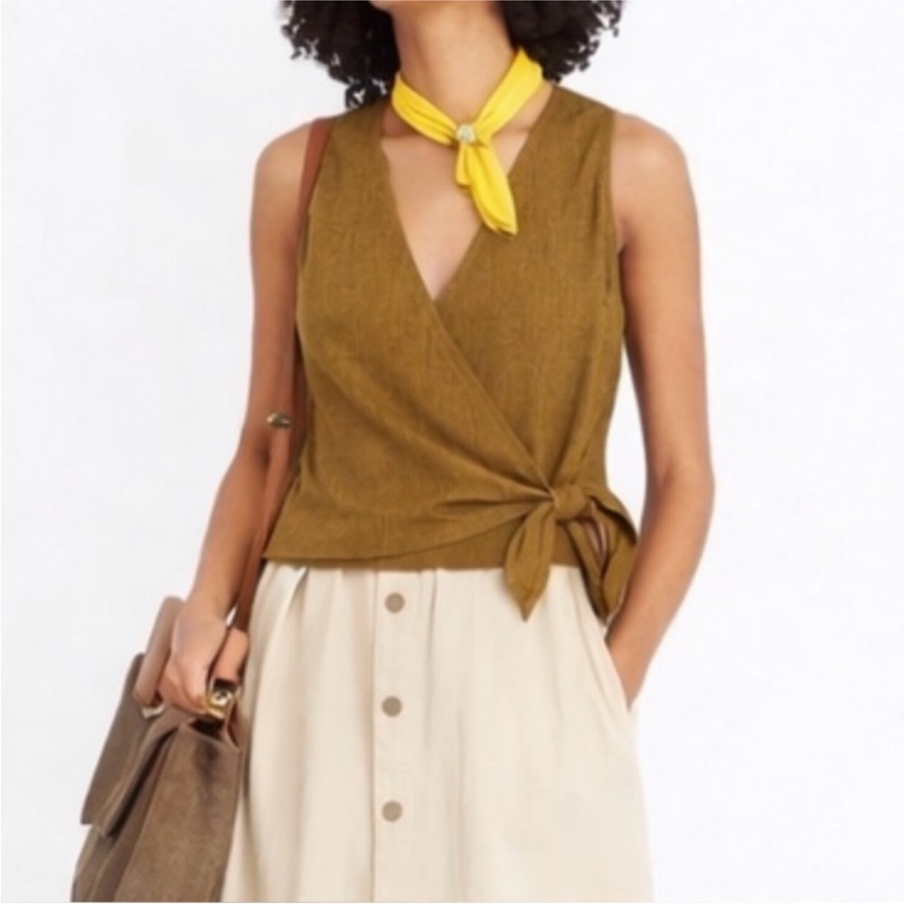 Madewell Texture & Thread Surplice Wrap V-Neck Knit Side Tie Tank Top Medium